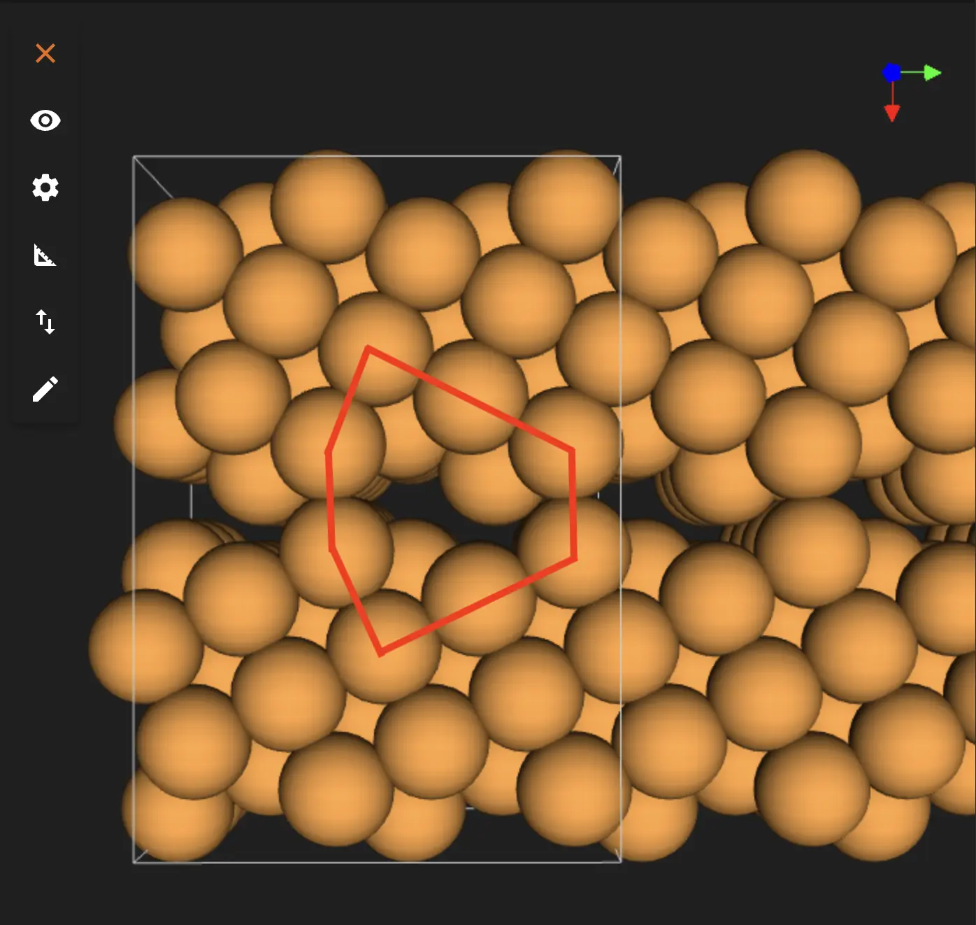 Final Copper Grain Boundary, XY view Final Material (XY)